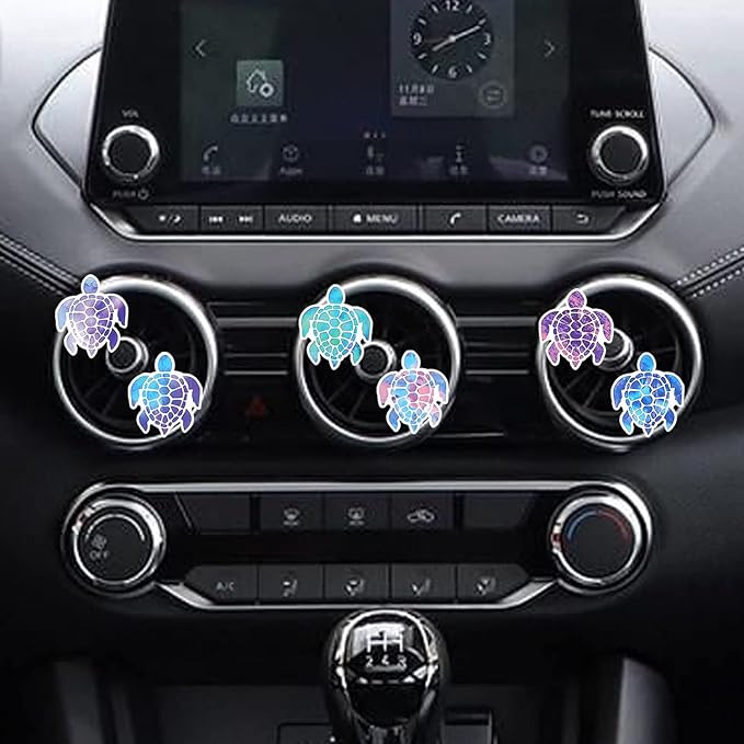 6 Pcs Sea Turtle Air Vent Clips, Cute Sea Turtle Car Air Fresheners Vent Clips Air Conditioning Outlet Clip Funny Decoration Interior Decor Car Accessories for Women Men