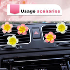 6Pcs Multicolor Pentapetal Flower Car Air Fresheners Vent Clips, Flower Air Vent Clips Pink Beach Flower Air Vent Clips, Air Conditioning Outlet Clip Car Accessories for Women