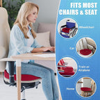 BlissTrends Donut Pillow Seat Cushion,Donut Chair Cushions for Postpartum Pregnancy & Hemorrhoids,Tailbone Pain Relief Cushion,Memory Foam Lifting Cushions for Office&Home Chairs (Red)