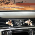 2 Pcs Shiny Bee Vent Clips, Car Diffuser Vent Clip Rhinestone Diamond Interior Decor, Crystal Air Fresheners Vent Clips, Car Decoration, Bling Car Accessories, Golden