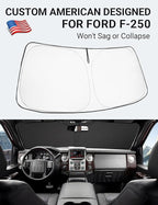 Proadsy 2026 Upgrade Front Windshield Sun Shade Foldable Sunshade Protector Custom Fit for 2008-2016 Ford Super Duty F-250 F250 F-350 F350 F-450 F450 F-550 F550 2Door 4Door Pickup Accessories