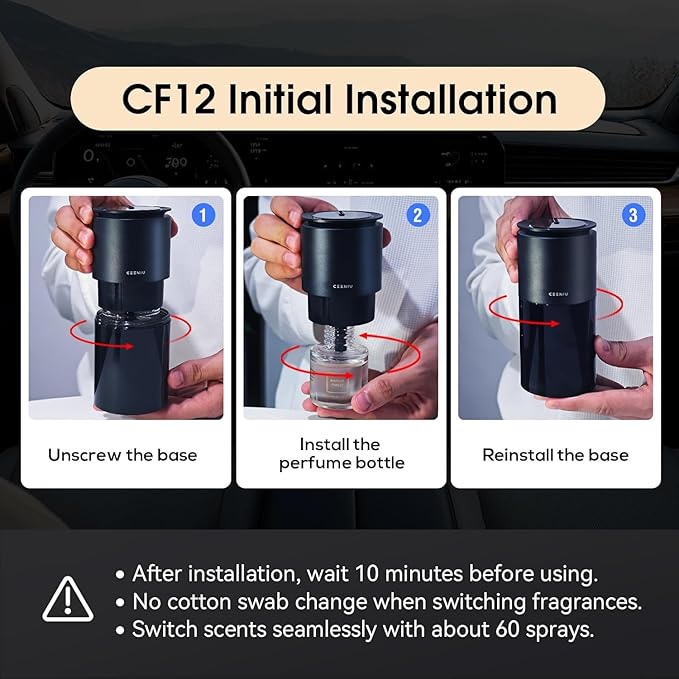 Ceeniu Car Air Fresheners - CF12/F26/F39 Dedicated Perfume Refill - 45ml - Can be Used for 2~6 Months - Made with Natural Plant Extracts - French Imported Fragrance - 17 Varied Scents Available