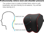 Crofy 2 Pack Car Neck Pillow, Softness Car Headrest Pillow for Driving with Adjustable Strap, 100% Memory Foam and Breathable Removable Cover, Comfortable Ergonomic Design, Black & Red