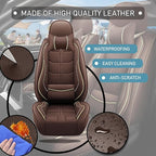 Leather Car Seat Covers Fit for Toyota Corolla 1997-2024, 5 Seater Car Seat Cover, Premium Waterproof, Scratch Resistant Car Interior Accessories (Full Set with Pillow Coffee)