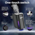 Car Air Freshener - Smart Adjustable 3-Speed Intensity, Rechargeable Humidifier Car Essential Oil Diffuser - Comes with 8 Bottles of 10ml Perfume (Black)