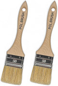 Set of 2 2 Inch Flat Paint Brushes - High European Quality - Natural Bristles - for Home, Wood, Walls, Art, Trim & Furniture - for Acrylic, Oil, Stain, Chalk & Latex Paints