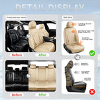 Fit Tucson Car Seat Covers Compatible with Hyundai Tucson 2010-2026, Premium Leather Breathable, Wear Resistant, Airbag Compatible, All-Weather Protection & Full Coverage, 2 Front Seat Beige