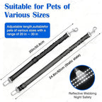 Black Adjustable Dog Car Safety Seat Belt with Elastic Cushion Leash & Anti-Tangle Metal Buckle