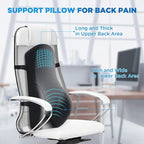 Teemour High Back Support Pillow for Office Chair, Fully Support Back Cushion - Memory Foam Lumbar Support Pillow for Offfice Chair, Desk, Gaming Chair, Promotes Posture Pain Relief Adjustable Straps