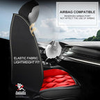 AOMSAZTO Car Seat Cover 2 Front Seat Fit for Mazda 3 2010-2019 Leather Car Seat Cushion Protector Compatible Airbag Waterproof Automotive Seat Covers Black&Red