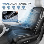 Coverado Cooling Car Seat Cushion, Universal Front Seat Cover 12V-24V Ventilated 3D Mesh Breathable Pad with 3 Speed Mode Dual Fan for Cars SUV Heatwave Driving Black&White