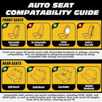 LINGVIDO Car Seat Covers for Front Seats (2 Seats) - Premium Perforated Nappa Leather,Waterproof Shield, Omni-Adapt Fit for SUVs Sedans, Ideal for Rideshare & Pets