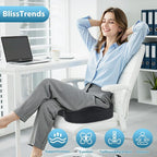 BlissTrends Seat Cushion,5.2in Thick Memory Foam Cushions for Office Chair, Car Seat, Airplane, Relieving Pressure Tailbone Sciatica Back Pain for Long Sitting Office Workers, Car Drivers Grey