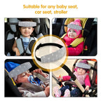 Baby Carseat Head Support,Car seat Straps Pillow Support Ban,Stroller Neck Relief Strap Headrest,Slumber Sling Sleep Positioner for Toddler Infants Child Children Kids(Gery)