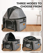 BurgeonNest Top-Expandable Large Cat Carrier, Soft-Sided Cat Bag for Medium & Large Cats Up to 25 lbs, Upgraded Small Dog Car Seat, Pet Travel Bag with Semi-Open Canopy