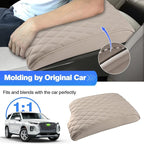 Autorder Center Console Cover for 2020-2025 Hyundai Palisade Accessories Armrest Cover Memory Foam Armrest Support Cushion Anti-Scratch Leather Protector Pad (Beige)