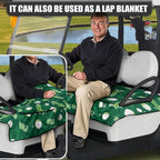 Biyejit Golf Cart Seat Covers with 4 Pockets Golf Cart Seat Towel Blanket Fits 2-Seat Golf Carts, Golf Cart Accessories