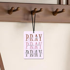 Christian Car Air Freshener 4 Pcs, Pink Inspirational Bible Quote Scented Hanging Decor for Women, Vehicles Home Church, Faith Based Mirror Gift