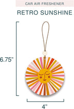 Studio Oh! Scented Hanging Car Air Fresheners - Pack of 2 - Natural & Exclusive Fragrance with DeoBoost Technology - Unique Design with Decorative Bead - Retro Sunshine