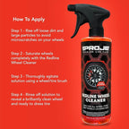PROJE' Redline Wheel Cleaner - All in One Wheel & Tire Cleaner - Tough on Brake Dust & Dirt - Removes Browning - Non Acidic Safe on All Rim Types - 16 Fl Oz