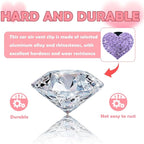 4PCS Heart-Shaped Car Vent Clips with Rhinestone,Bling Air Vent Clips Car Decorations,Premium Shiny Car Clips for Vents Accessories Interior (Purple)