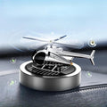 Car Diffuser Quiet & Stylish Helicopter Solar Dashboard Decor Auto-Rotating Air Purifier for Men & Military Enthusiasts Enhance Driving Experience (White)