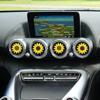 HungMieh 4 PCS Car Vent Clip Air Freshener, Car Outlet/Vent Décor Charm with Refill Pads for Dropping Fragrance, Sunflower Car Vent Decoration Accessories & Gift for Women Girls