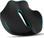 Ergonomic Seat Cushion for Office Chair &Car-Advanced Memory Foam Coccyx Pillow for Tailbone,Sciatica &Lower Back Pain Relief-Non-Slip Desk Chair Pad for Long Sitting,Posture Support-Black