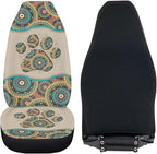 BIGCARJOB Aztec Tribal Paw Car Seat Covers Front Seat Protector 2 Packs Set of Vehicle Interior Seat Mat Cover Universal Fit Cars,Sedan,Truck,SUV