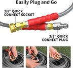 Pressure Washer Hose 50ft, 4200PSI Wire Braid Power Washer Extension Hose 1/4 Inch High Tensile, Flexible Kink Resistant Heavy Duty Replacement Hose with 3/8 Quick Connect