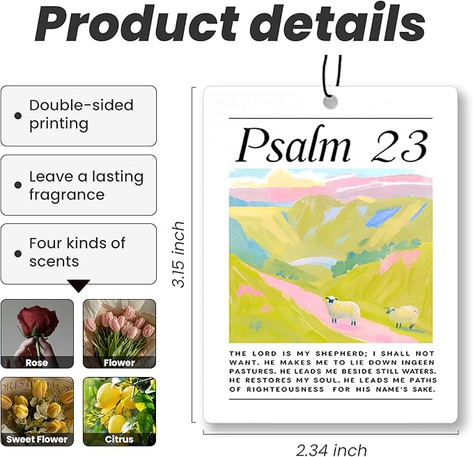 Preppy Pink Christian Bible Bow Car Air Freshener 4 Pcs - Coquette Bow Christian Love Like Jesua Air Freshener Hanging Decor for Cars Closet Drawer Books, Girly Car Accessories Mirror Decor for Women