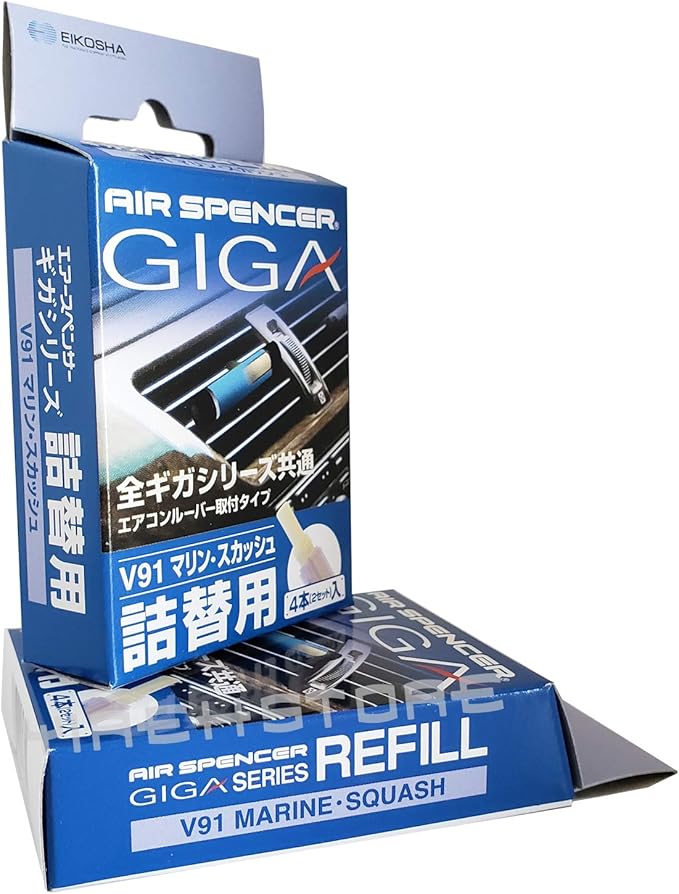 Eikosha Air Spencer Giga Clip Refill 3-Box Marine Squash Scent, Design for GIGA Clip, Clipia, Clipia II, Bijou, Cross, LuxDry, Rijoure Refill