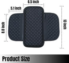 KAELTHAS Comfortable Car Center Console Cushion Armrest Dog Cat Paws Protect Cover Non-Slip with 2 Storage Bags for Cars SUVs CUVs Interior Accessories (Black, Long Narrow)