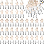 50 Pcs Hanging Car Air Freshener Car Diffuser Bottles Empty Glass Perfume Bottles Freshener Diffuser Bottle Pendant for Essential Oil Fragrance Aromatherapy Bottle Ornament (Cylinder)