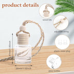 Wresty 100 Pcs 8ml Car Essential Oil Hanging Bottle Empty Car Air Freshener Diffuser Bottle Perfume Glass Bottle Pendant Aromatherapy Fragrance Bottle Auto Car Interior Ornaments Decor