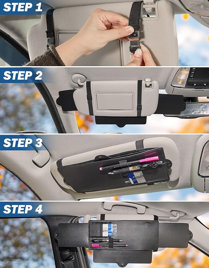 JoyTutus Car Sun Visor Sunshade Extender, Adjustable Sun Visor Protects from Anti-Glare, UV Rays Blocker Window Windshield Sunshade Extender for Car SUV