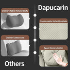 Car Headrest Pillow for Driving, Dual-Sided Leather Design Neck Pillow, Breathable Softness Neck Support, Universal Fit Head Rest Travel Pillow, Off White (Beige), 2 Pack