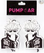 PumpCar 2 pieces Gojo Satoru double-sided hanging Japanese anime cherry-scented car air freshener Cool anime hanging for rearview mirror Car Interior Accessories Gifts