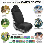 Waterproof Sweating Car Seat Cover for Post Gym Workout, Running, Swimming, Beach and Hiking, Universal Fit Non-Slip Bucket Seat Protector for Cars SUV Trucks, Machine Washable (2pcs Black)