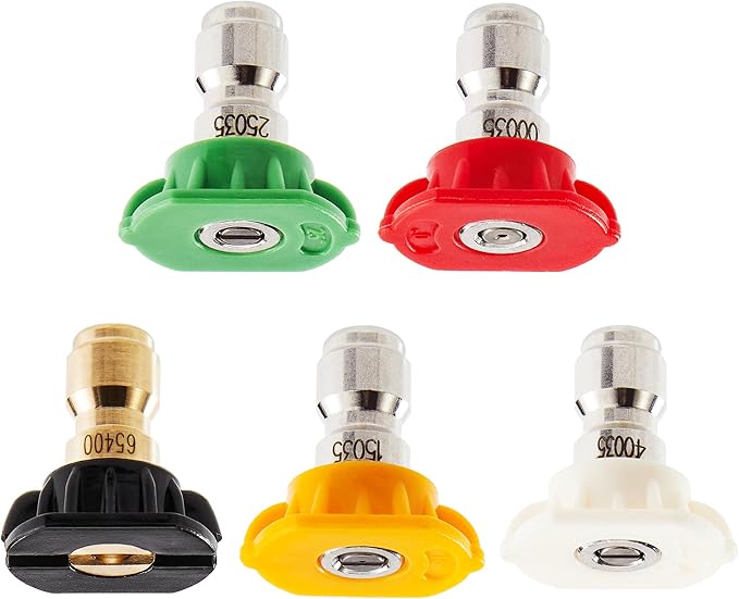 Tool Daily Pressure Washer Nozzle Tips Multiple Degrees, 1/4 inch, 5-Pack (Orifice 3.5)