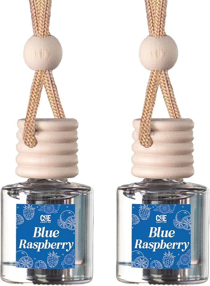 CANDECraftCo Car Air Hanging Fragrance Oil, Car Auto Freshener for Essential Oils, Scents Fragrance Aromatherapy Automobile Diffuser, Long Lasting (Blue Raspberry)