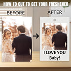 HJX Custom Air Fresheners with Picture, Double-Sided Air Freshener for Car Customized Photo Text, Personalized Meaningful Gifts for Boyfriend (Black Style)