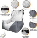 Car Seat Suitable for Small Dogs, Pet CarSeat with Storage and Clip-On Safety Tether, Fully Removable and Washable Dog Car Seat, Dogs Booster Seat Suitable Small Medium Dog