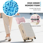 Mixtrend Travel Lumbar Pillow – Inflatable Memory Foam Back Support Cushion for Airplane, Car, Office Chair, Long Flight – Ergonomic Pain Relief for Women, Men & Kids（Blush Pink）