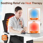 Back Massager with Heat for Pain Relief Deep Tissue, Portable Massage Chair Cushion and Seat Pad for Office, Gifts for Men & Women for Home Use