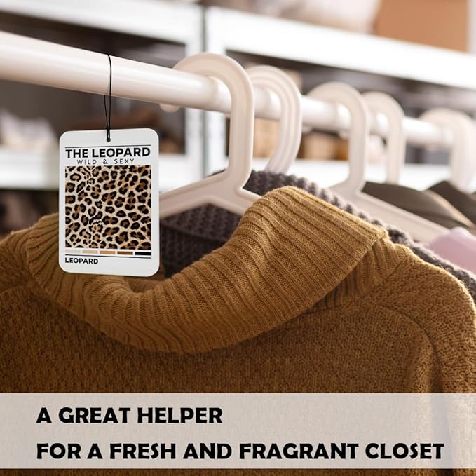 Trendy Retro Cheetah Print 3 Pcs, Funky Y2k Leopard Print 8 Ball Air Freshener Hanging Decor for Cars Closet Drawer Books Accessories Gifts