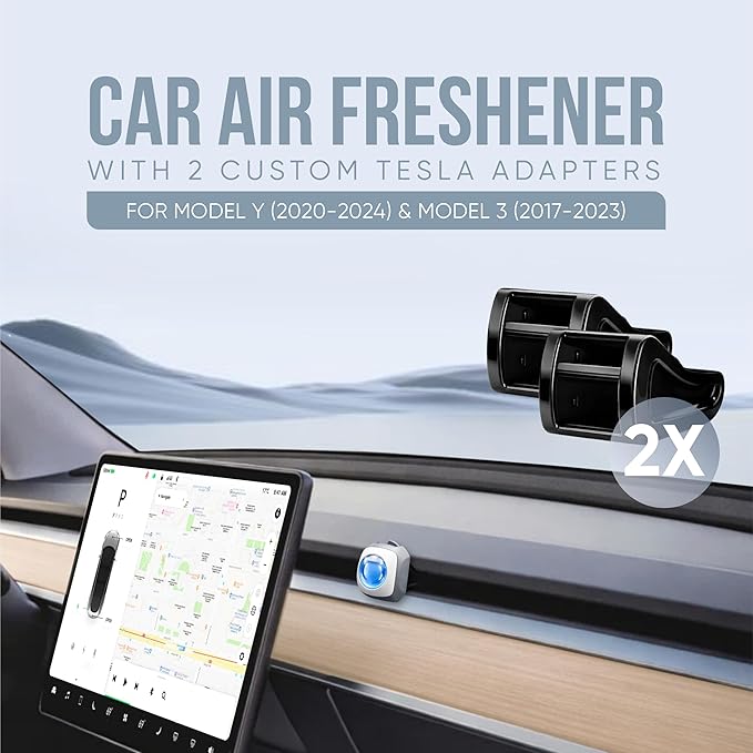 Air Jungles Car Air Freshener Vent Clip 6 Count with 2 Adapter Compatible with Tesla, New Car Scent, Long Lasting Odor Eliminator, Up to 180 Days