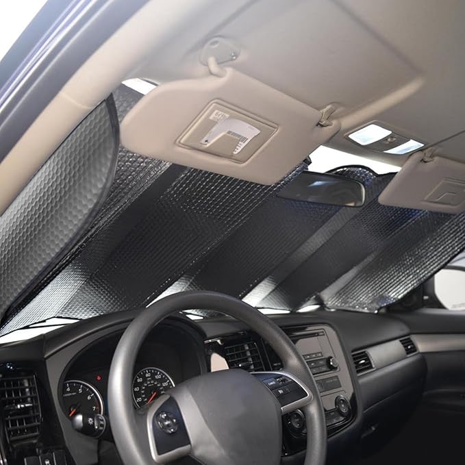 Big Hippo Car Windshield Sun Shade-Jumbo/Standard Car Window Shades Keeps Vehicle Cool-Front UV Ray Protector Sunshade-Easy to Use Sun Shade-Silver(55.16"X 27.5")