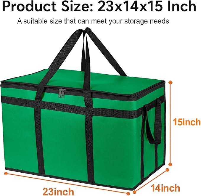 Bodaon Large 2-Pack Insulated Food Delivery Bag With Hard Bottom, XXXL Grocery Shopping/Catering/Bags, Rideshare Delivery Bag, Cold/Hot Styrofoam Carrier for Travel/Car