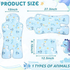 Pinkunn Gel Car Seat Baby Cooling Pad for Summer Breathable Stroller Cooler Pad Multifunctional Carseat Cooling Mat for Baby Child Dining Chair Safety Seat Stroller(Blue,Seahorse)